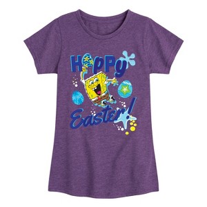 Girls' - SpongeBob Squarepants - Hoppy Easter Fitted Short Sleeve Graphic T-Shirt - 1 of 4