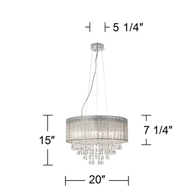 Jolie 20" Chrome Crystal Drum Shade Chandelier