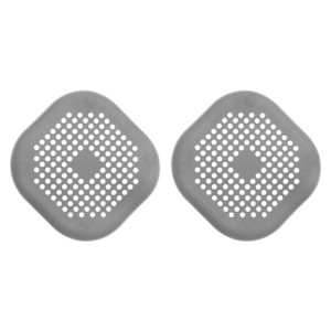 Unique Bargains Shower Drain Hair Catcher Square Drain Cover with Suction Cup Silicone Strainer Hair Stopper - 1 of 4