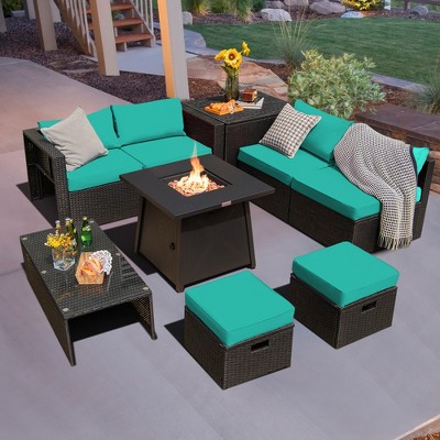 Tangkula 5pcs Outdoor Patio Furniture Set With 50,000 Btu Propane