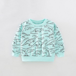 MyKids-USA Baby Boy All Over Dinosaur Print Pattern Long Sleeve Casual Hoodie - 1 of 4