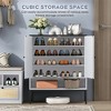 Brafabhome White Shoe Storage Cabinet with Adjustable Shelf, Wood Entryway 5 Tier Shoe Rack Organizer with Opening Shelf for Slippers | 20 Pairs - 3 of 4