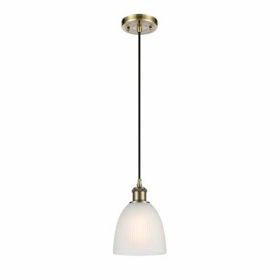 Castile - 1 Light Cord Hung Mini Pendant In Industrial Style-9 Inches Tall and 6 Inches Wide