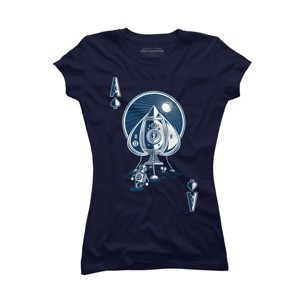 Junior's Design By Humans Ace Of Spaces By StevenToang T-Shirt - 1 of 3