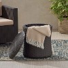 GDFStudio Lockbourne Outdoor Polypropylene Resin Round Storage Side Table, Dark Brown - 2 of 4