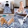 Washable Modern Geometric Rug Non Slip Low Pile Rug Throw Floor Cover Foldable Indoor Carpet for Living Room Bedroom - 4 of 4