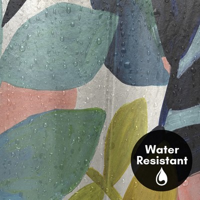 Vibrant Multicolor Abstract Leaf Polyester Shower Curtain
