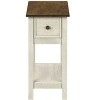 Monarch Specialties ACCENT TABLE - 24"H / ANTIQUE WHITE / ESPRESSO VENEER - 2 of 3