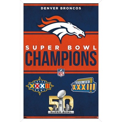 Denver Broncos Super Bowl 50 Championship Banner Style Poster