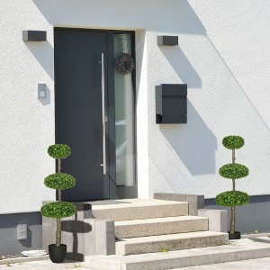 Wooakway 43.25"H Set of 2 3-Ball Boxwood Artificial Tree Artificial Topiary Artificial Plant with Pot for Indoor/Outdoor D¨¦cor - 1 of 4