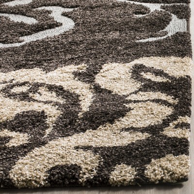 Cozy Haven Dark Brown and Smoke Plush Shag Area Rug 6' x 9'
