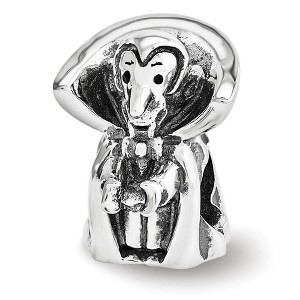 Black Bow Jewelry Antiqued Sterling Silver Vampire Bead Charm - 1 of 3