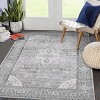 2'x6' Boho Printed Area Rug, Low Pile Non-Slip, Washable, Non-Shedding Vintage Thin Indoor Carpet for Living Room, Nursery, Brown - 3 of 4