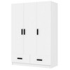 JUJABU 3 Door Wardrobe Closet with Storage Drawers, Adjustable Shelves and Hanging Rod,White - 2 of 4