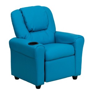 Emma and Oliver Contemporary Kids Recliner with Cup Holder and Headrest - 1 of 4