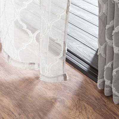 Gray Sage Textured Sheer Grommet Window Curtain Panels, 52x63 Inches