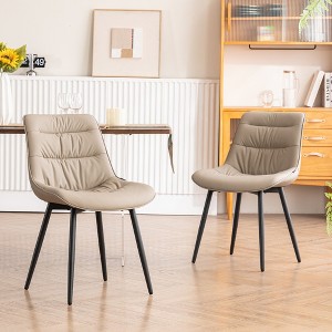 YOUNIKE Modern Dining Chairs Set of 2 Leather Upholstered Kitchen & Dining Room Chair Makeup Vanity Nail Tech Chair 20.47"Wx23.62"Dx31.89"H - 1 of 4
