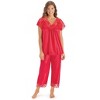 Collections Etc Lace Trim Silky Capri Pj Set - 4 of 4