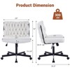 Rolling Desk Chair, Gray Fabric Criss Cross Chair, Swivel Home Office Chair with Wheels, Wide Seat Computer Task Chair, Height Adjustable Vanity Chair - 2 of 4