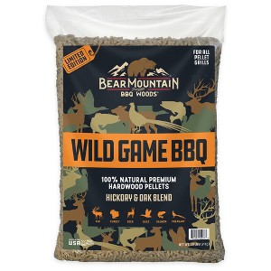 Bear Mountain Wild Game BBQ Blend All Natural Low Moisture Hickory and Oak Pellets for Outdoor Grilling and Cooking, 20 Pound Bag - 1 of 4