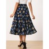 INSPIRE CHIC Women's Floral Elastic Waist Tiered Ruffle Boho Midi Skirts - 4 of 4