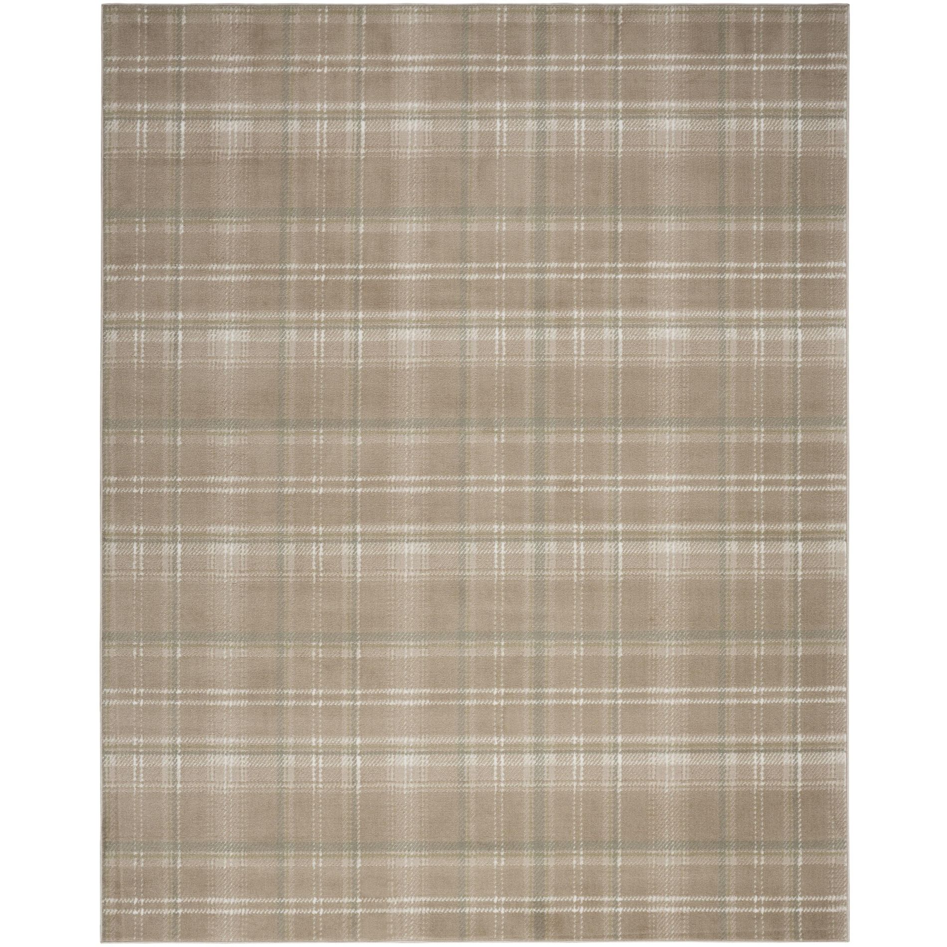 Nourison Grafix Contemporary Plaid Area Rug Taupe 5'3" x 7'3"
