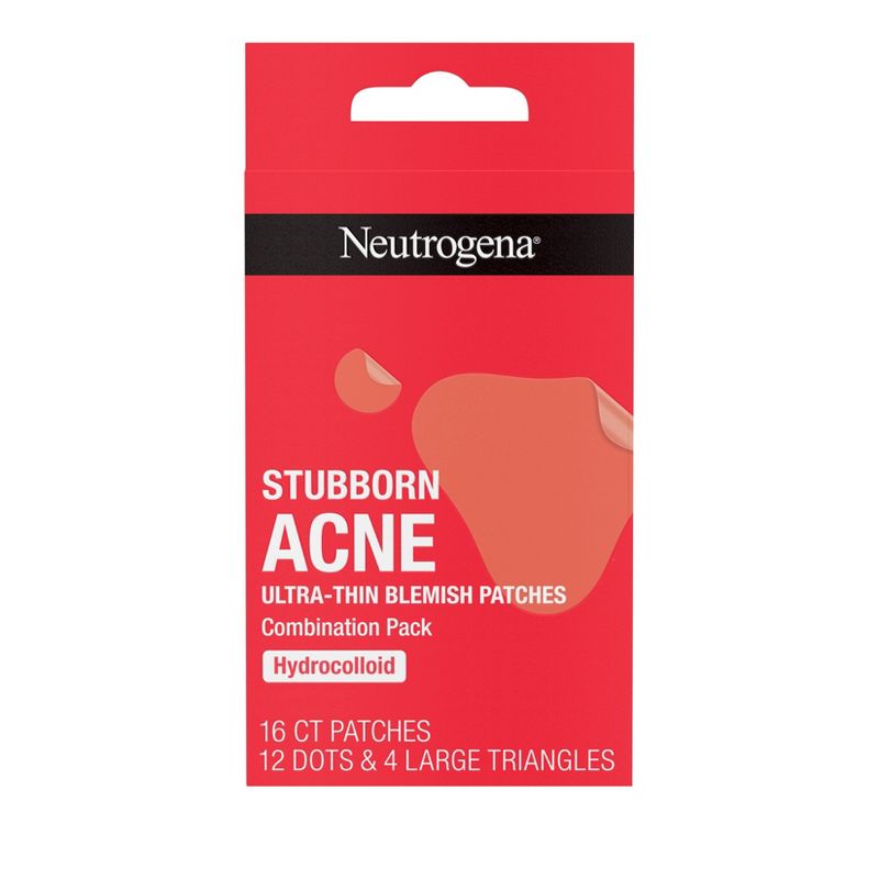 Neutrogena Stubborn Acne Ultra-Thin Blemish Hydrocolloid Patches, Combination Pack - 16 Patches, 1 of 21