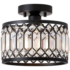 Itopfox Crystal Black Ceiling Light, Modern Semi Flush Mount Lighting Fixture for Kitchen Entryway Bedroom Laundry Room, 1-Light - 1 of 4