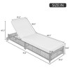 PAGED Outdoor Chaise Lounge Adjustable Rattan Outdoor Lounge Chair with Cushion Pool Lounge Chairs with Wheels for Poolside - 4 of 4