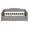 Whisen Twin Size Velvet Upholstered Daybed with Storage Drawers and Shell-Shaped Backrest - 3 of 4