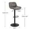 Art Leon Set of 4 Faux Leather Swivel and Height Adjustable Barstool - 3 of 4