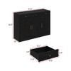 FUFU&GAGA Black Sideboard Storage Cabinet Buffet with Geometric Doors & Gold Accents - Multi - Room Storage for Living/Dining Spaces - 3 of 4