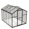 Outdoor 6x8 FT Greenhouse, Aluminum Large Walk-in Greenhouse, Polycarbonate Greenhouse with Quick Setup Structure and Roof Vent-Coolbibila - 4 of 4