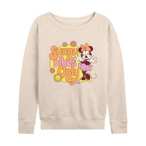 Women's - Disney - Mickey & Friends Lightweight French Terry Wide Neck Long Sleeve Shirt - 1 of 4