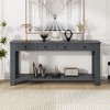ORRD Rustic Chic Sofa Table with 4 Drawers & Bottom Shelf - 63" Entryway Console Table, Solid Wood, Farmhouse Hallway Storage（Blue） - 2 of 4