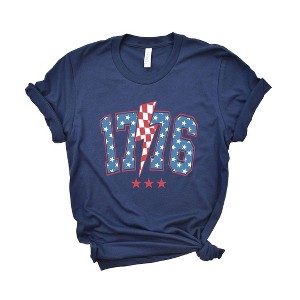 Simply Sage Market Women's 1776 Stars Lightning Bolt Short Sleeve Graphic Tee - 1 of 3