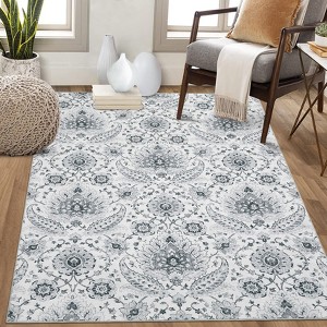 Nasitip Bohemia Area Rug,Machine Washable & Non-Slip, Soft Low Pile for Easy-Living Rooms - 1 of 4