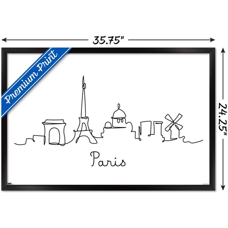 Trends International Line Art Skyline - Paris Framed Wall Poster Prints, 3 of 7