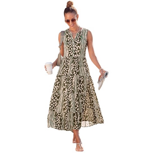 Lascana Women s Sleeveless Animal Print Maxi Dress Target