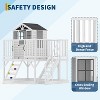 2-Story Elevated Cedar Playhouse for Kids - Outdoor Wooden Playhouse with Climbing Wall & Step Ladder, Modern Design - 4 of 4