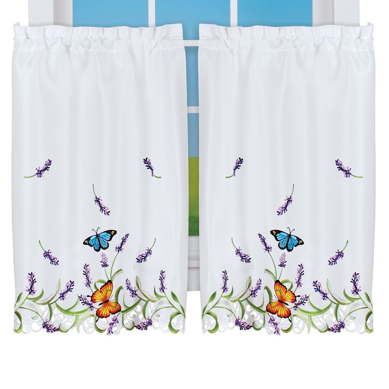 Collections Etc Lavender And Butterflycurtains, 1 of 4