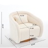 GDFStudio Jeremy Modern 30" Rubber Wood and Fabric Upholstered Swivel Barrel Chair - 4 of 4