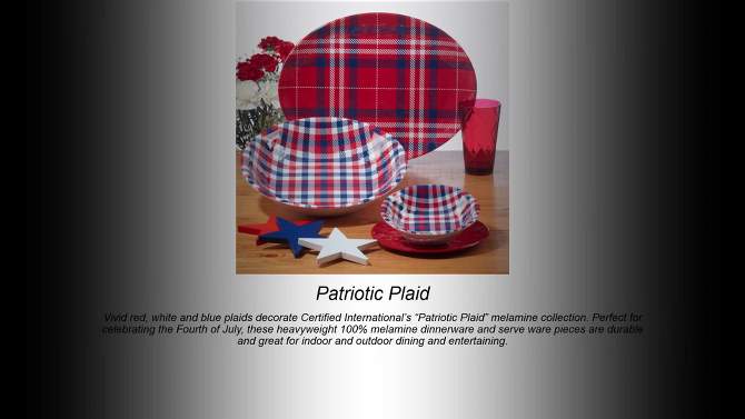 Set of 6 Patriotic Plaid Melamine Dining Plates - Certified International, 2 of 5, play video