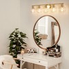 POWLIG 37.4-in 5-Light Gold Modern Dimmable Bathroom Transitional Vanity Light with Transparent Glass Shade - 3 of 4