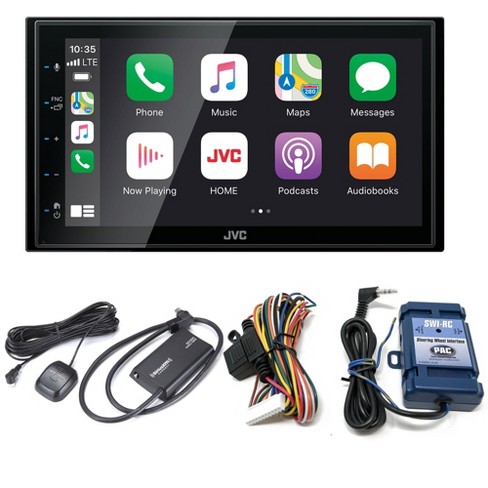 JVC KW-M56BT Digital Media Receiver 6.8" Compatible w/ Apple CarPlay & Android Auto w/ Satellite Radio Tuner and SWI-RC Steering Wheel Interface - image 1 of 4