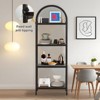 Bookshelf, Arched Bookshelf Bookcase, Industrial Open Book Shelves for Living Room, Modern Freestanding Display - 3 of 4