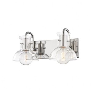 Mitzi Riley 2 - Light Vanity in  Polished Nickel Clear Shade - 1 of 1