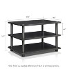 Furinno Easy Assembly 3-Tier Corner TV Stand for TVs up to 25" Storage Shleves CorLiving Blackwood - 3 of 4