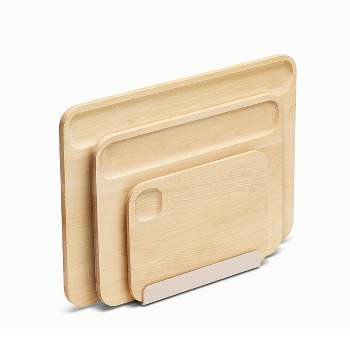 Folio™ Steel 3-Piece Bamboo Cutting Board Set with Stainless Steel Case