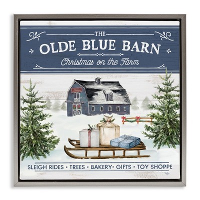 Stupell Industries Christmas on Farm Phrase, 25" x 25"